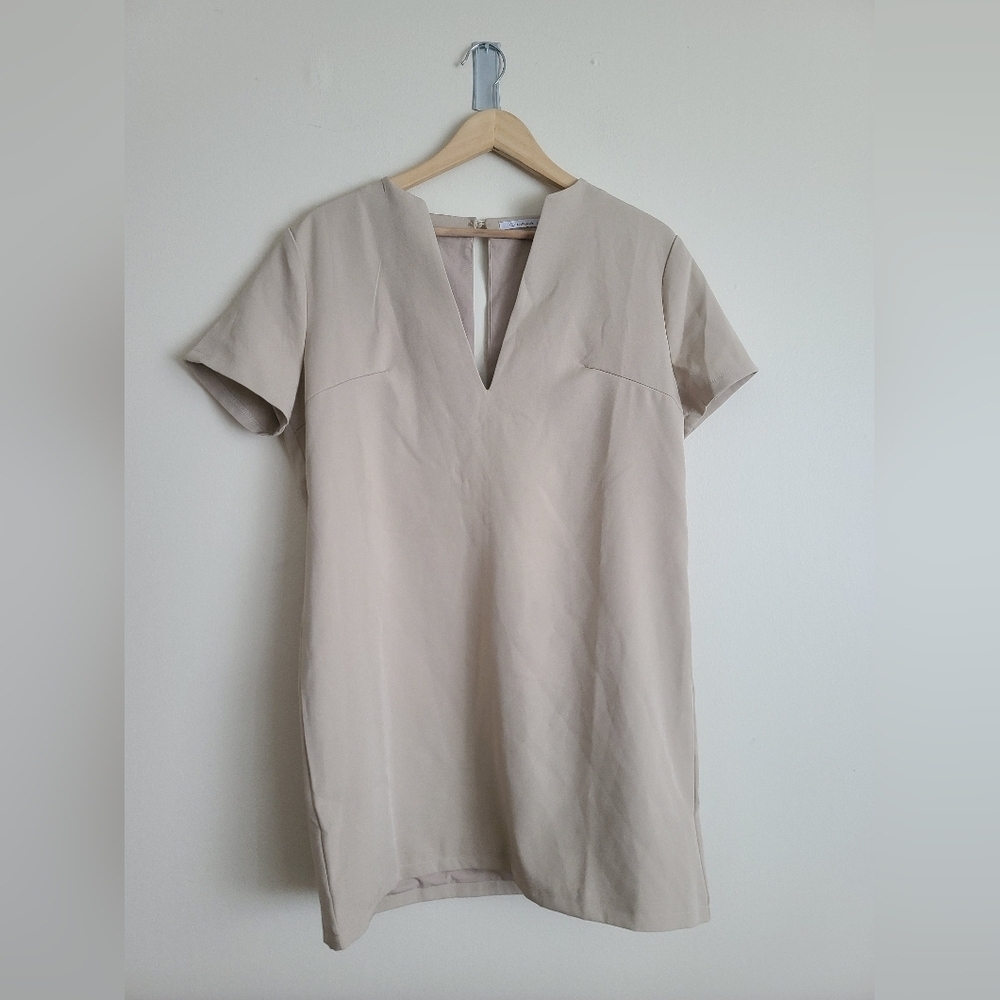 AEL amyenjoylife shift tan dress size l